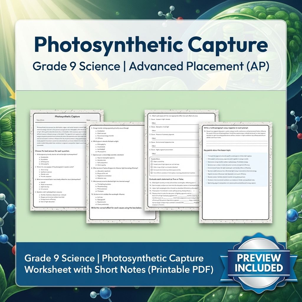 Grade 9 Science Unit | Cellular Processes & Ecosystems Worksheet Pack (PDF) — included worksheet 7