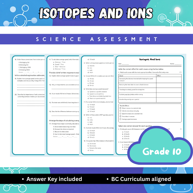Grade 10 Science | Isotopes and Ions Worksheet (Answer Key) – BC Standards