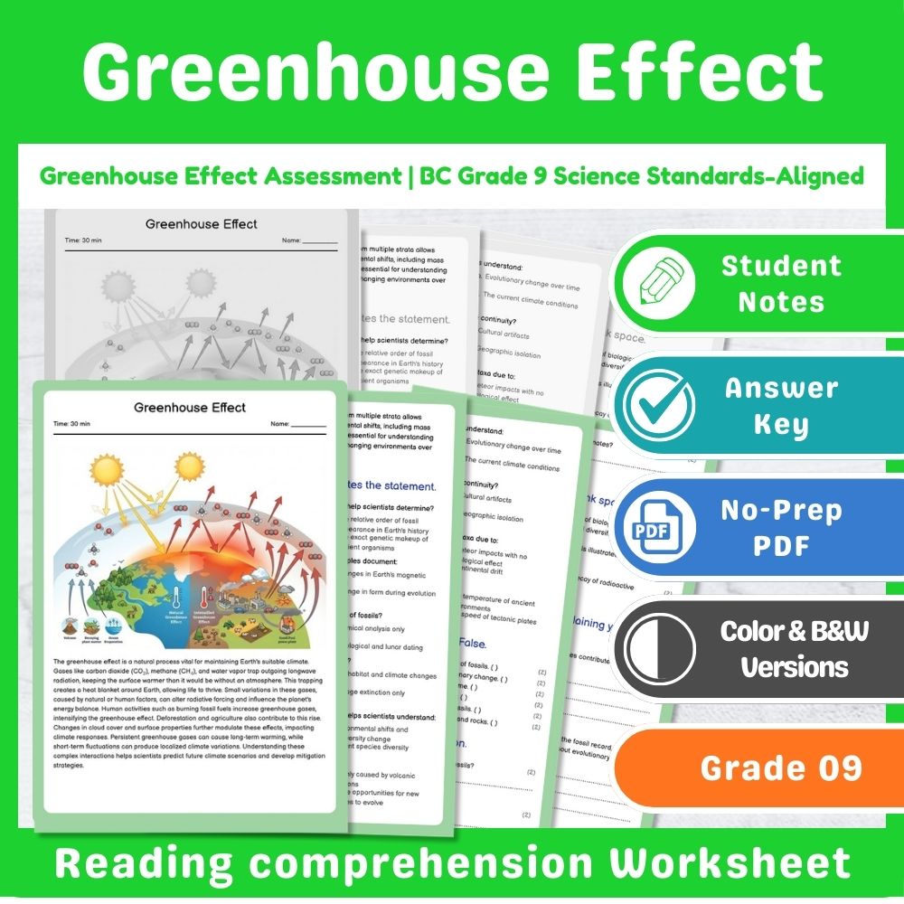 Grade 9 Science Mini Bundle – Earth & Space Assessment & Activities — included worksheet 4