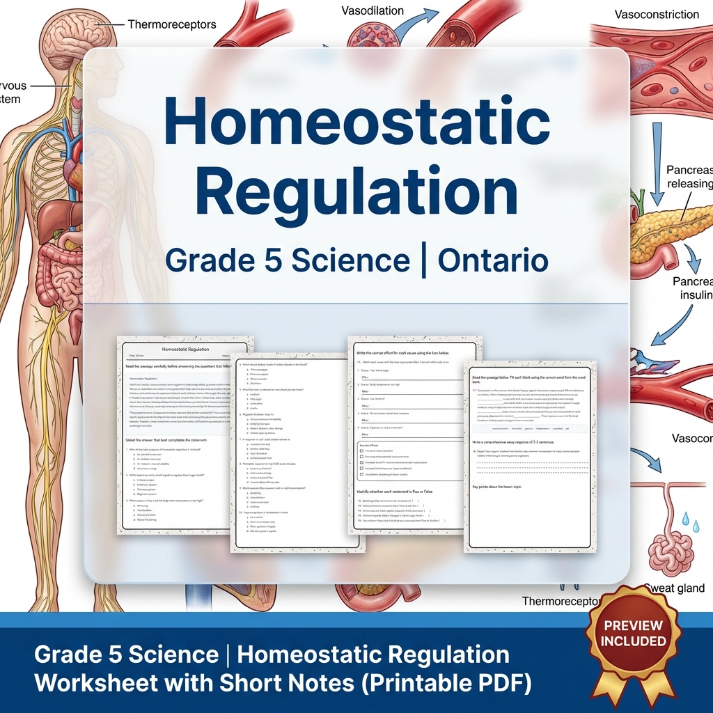 Grade 5 Science Lesson Group – Ontario Curriculum Worksheets Bundle — included worksheet 3