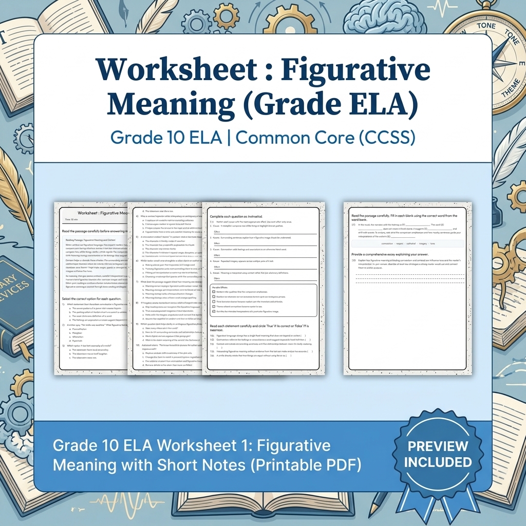 Grade 10 Source Integration & Writing Skills ELA Full-Year Bundle (CCSS) — included worksheet 13