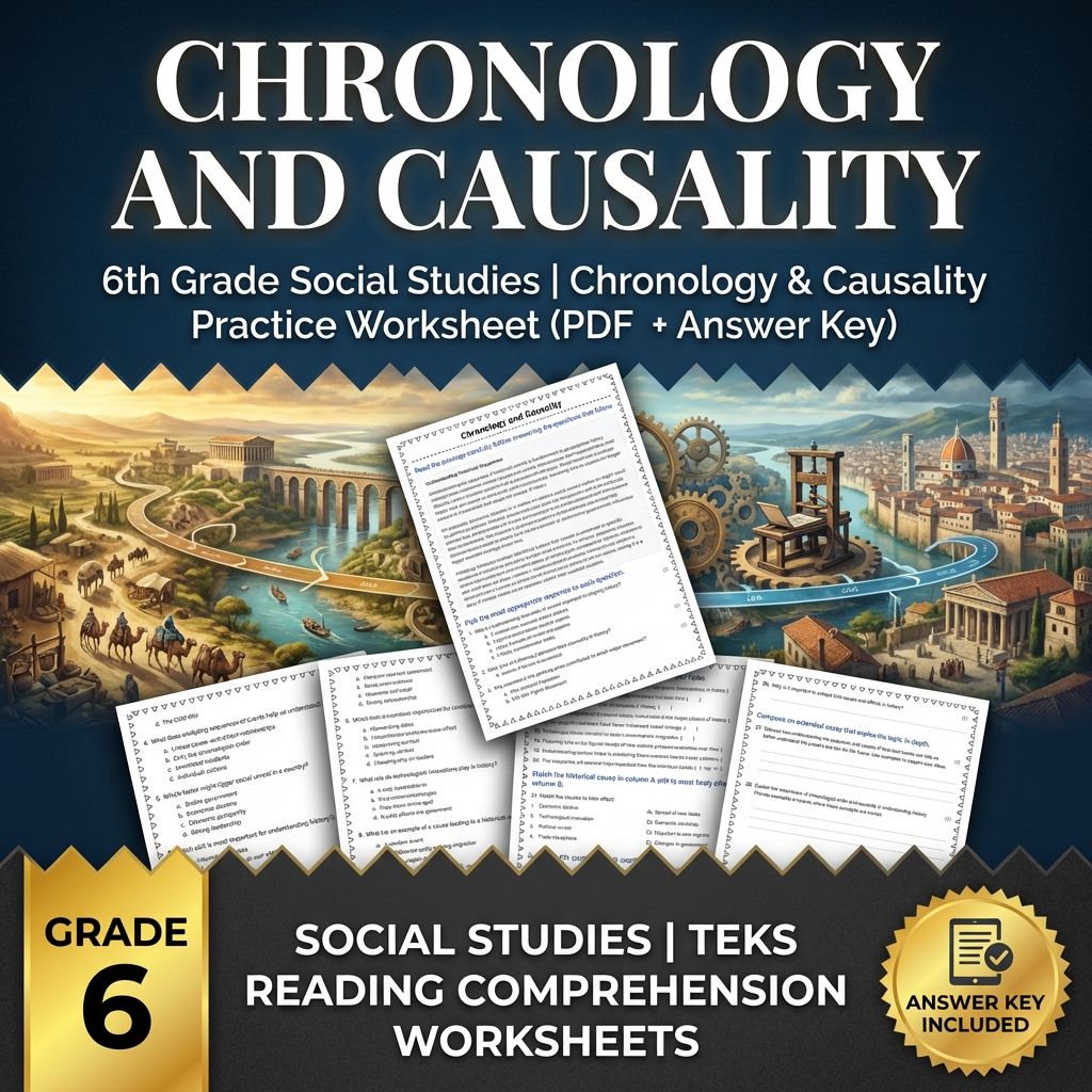 6th Grade Social Studies | Chronology & Causality Practice (PDF + Answer Key)