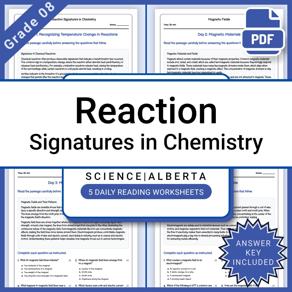 Grade 8 Science Lesson Group Bundle | Alberta Framework — included worksheet 2