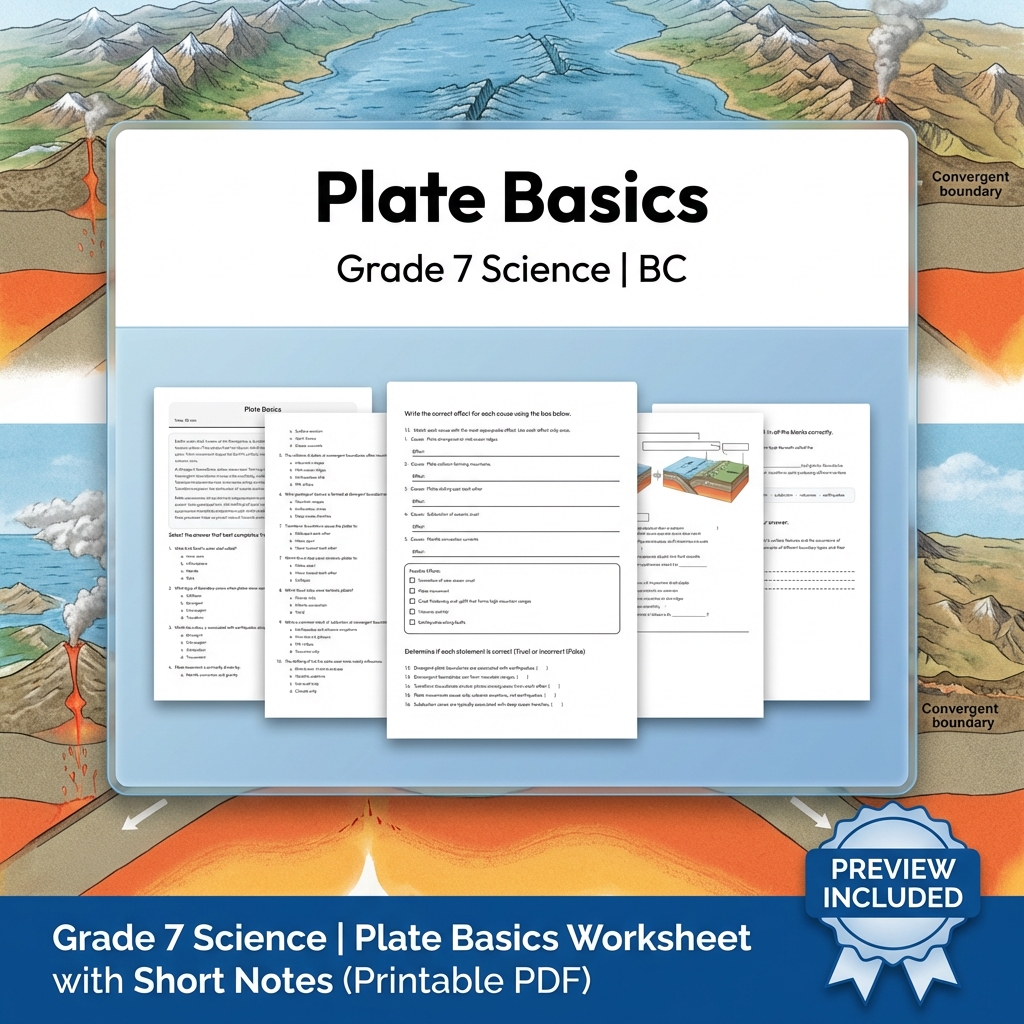 Grade 7 Science Full Year Bundle Ecosystems, Cells & Earth Processes Worksheets — included worksheet 16