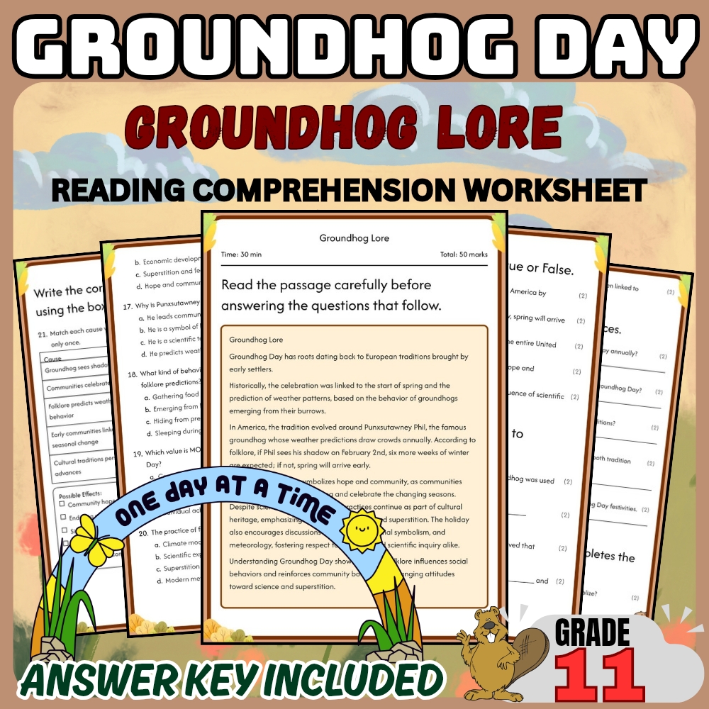 Grade 11|  Groundhog Day for Mastering Folklore & Traditions | PDF + Answer Key