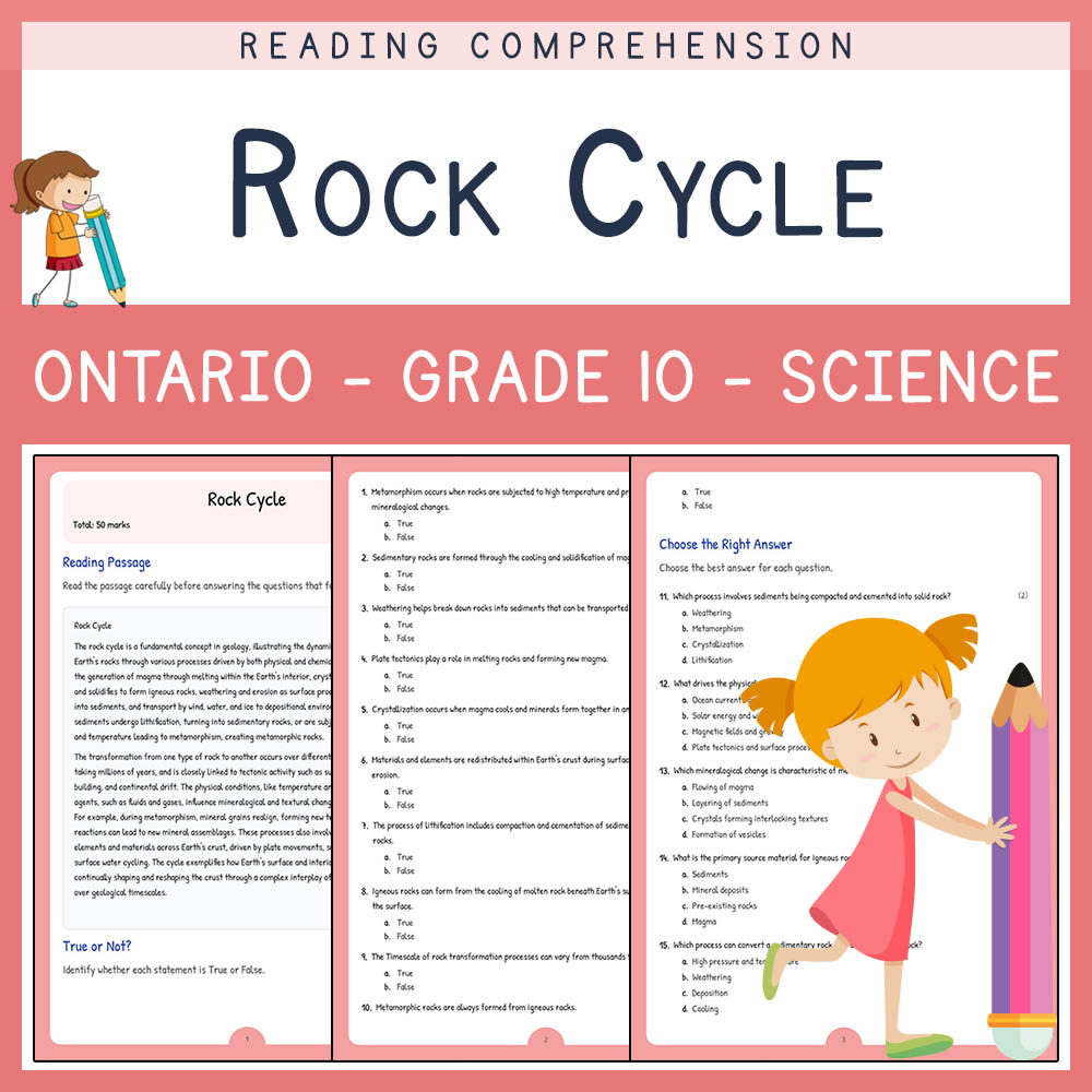 Grade 10 Science worksheet elena worksheet — Grade 10 | Rock Cycle Worksheet Elena | Ontario Standards — page 1