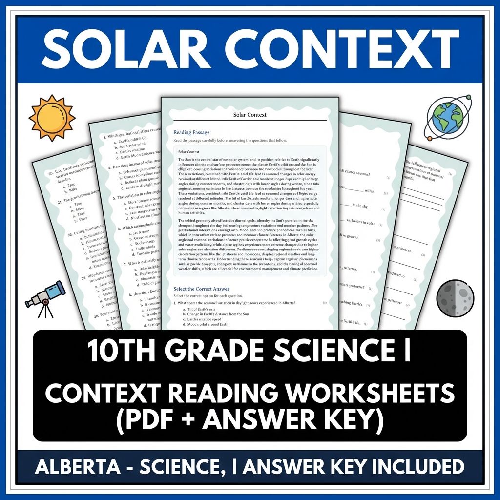 Grade 10 Science Worksheets Bundle | Physics, Earth, and Environmental Topics — included worksheet 15