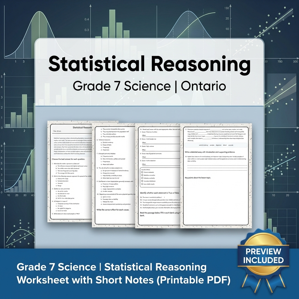 Grade 7 Science Lesson Group Bundle – Ontario Framework Worksheets — included worksheet 7