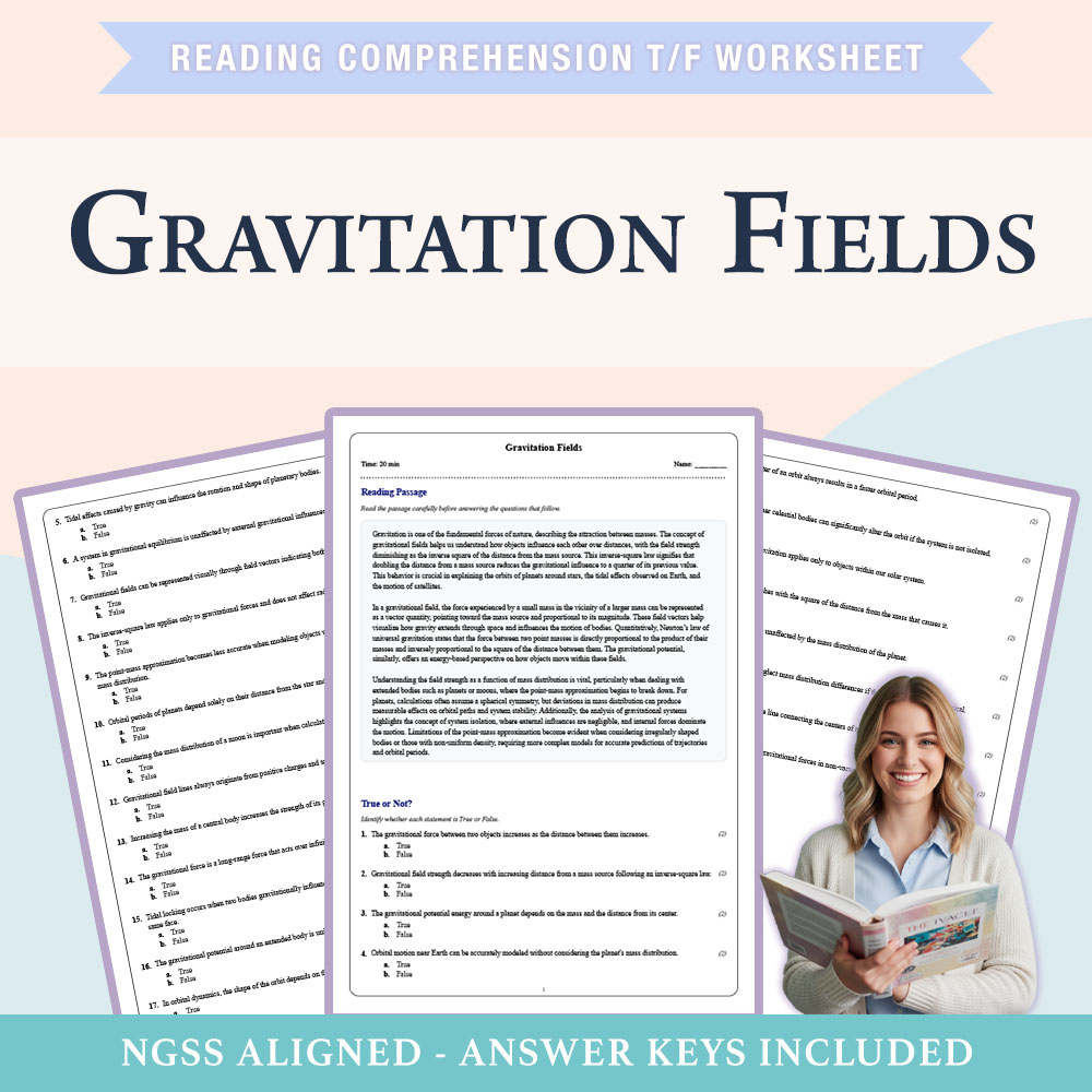 Grade 10 Science reading comprehensions true or false worksheet worksheet — Grade 10 Science | Gravitation Fields Workshee…