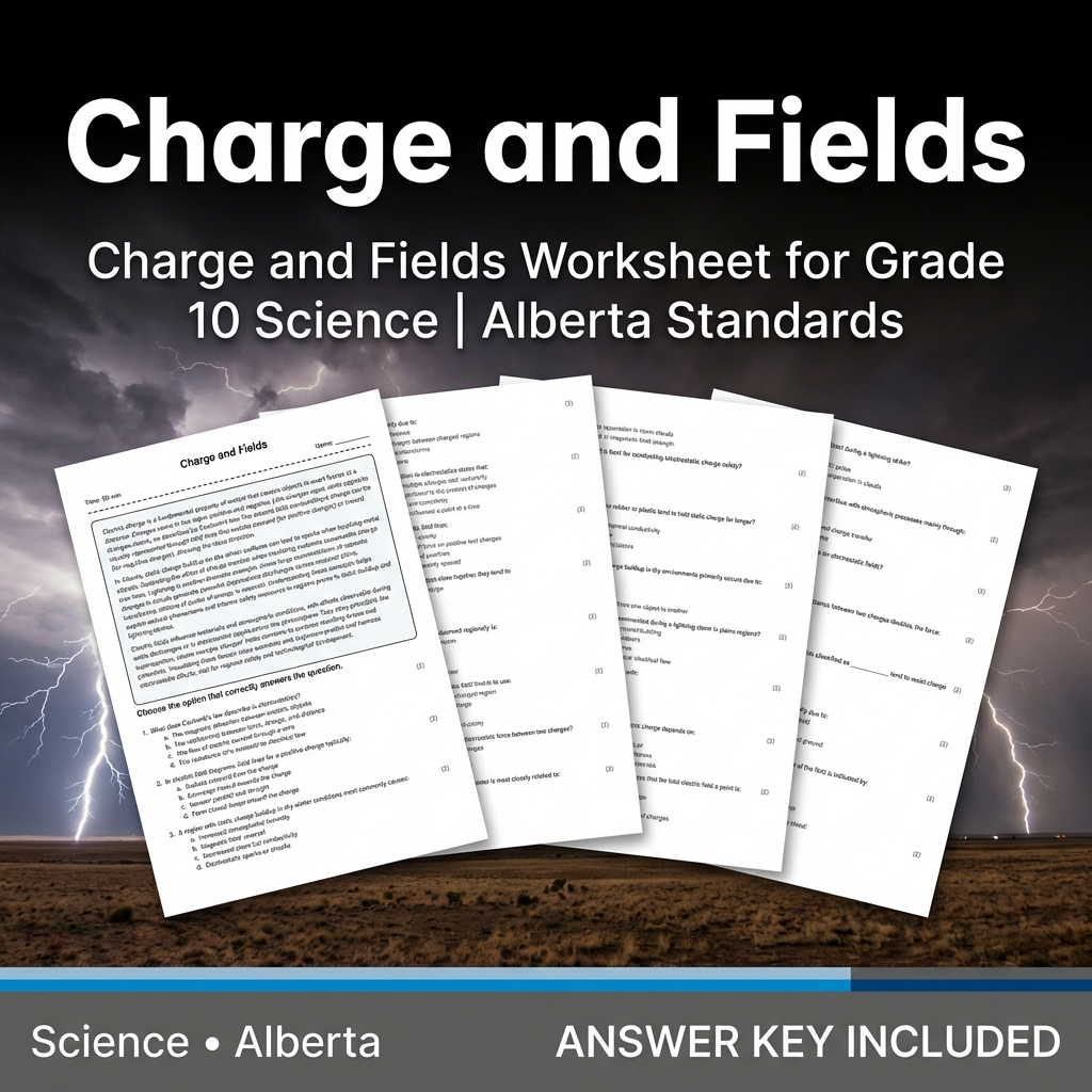 Charge and Fields Worksheet for Grade 10 Science | Alberta Standards