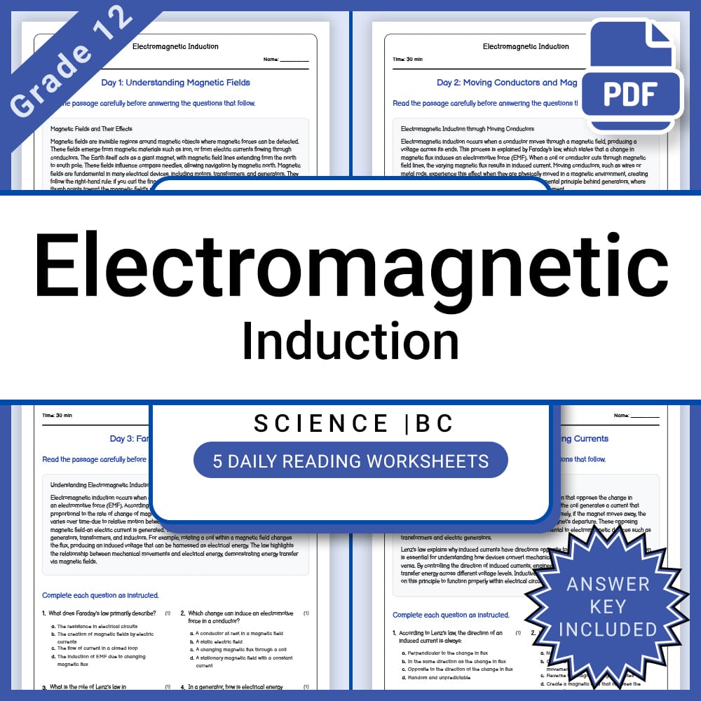 Grade 12 Science Lesson Group | Physics, Energy, Waves & Electromagnetism — included worksheet 5