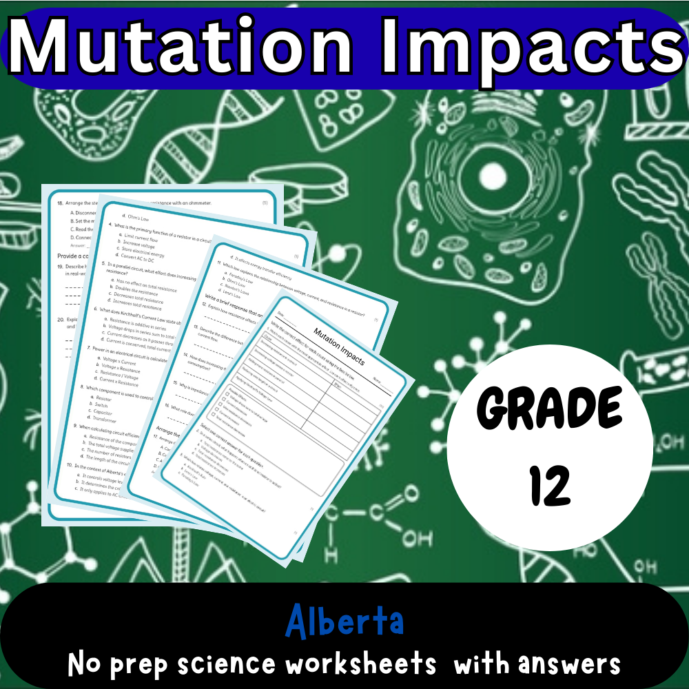 Grade 12 Science science 1 worksheet — Grade 12 Science | Mutation Impacts Worksheet (PDF) – Alberta Standards