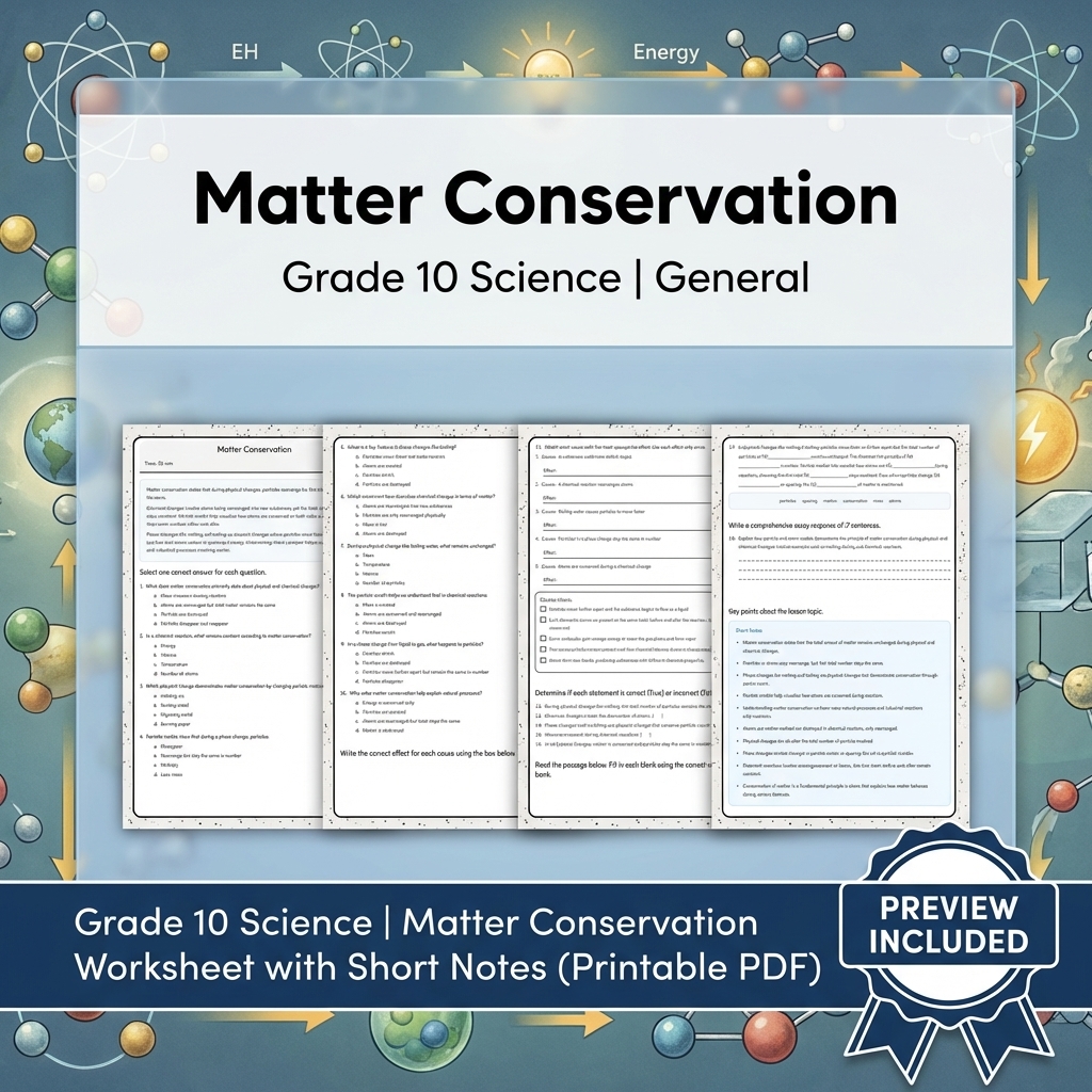 Grade 10 Science Modeling & Evidence Reasoning Full-Year Bundle | General — included worksheet 8