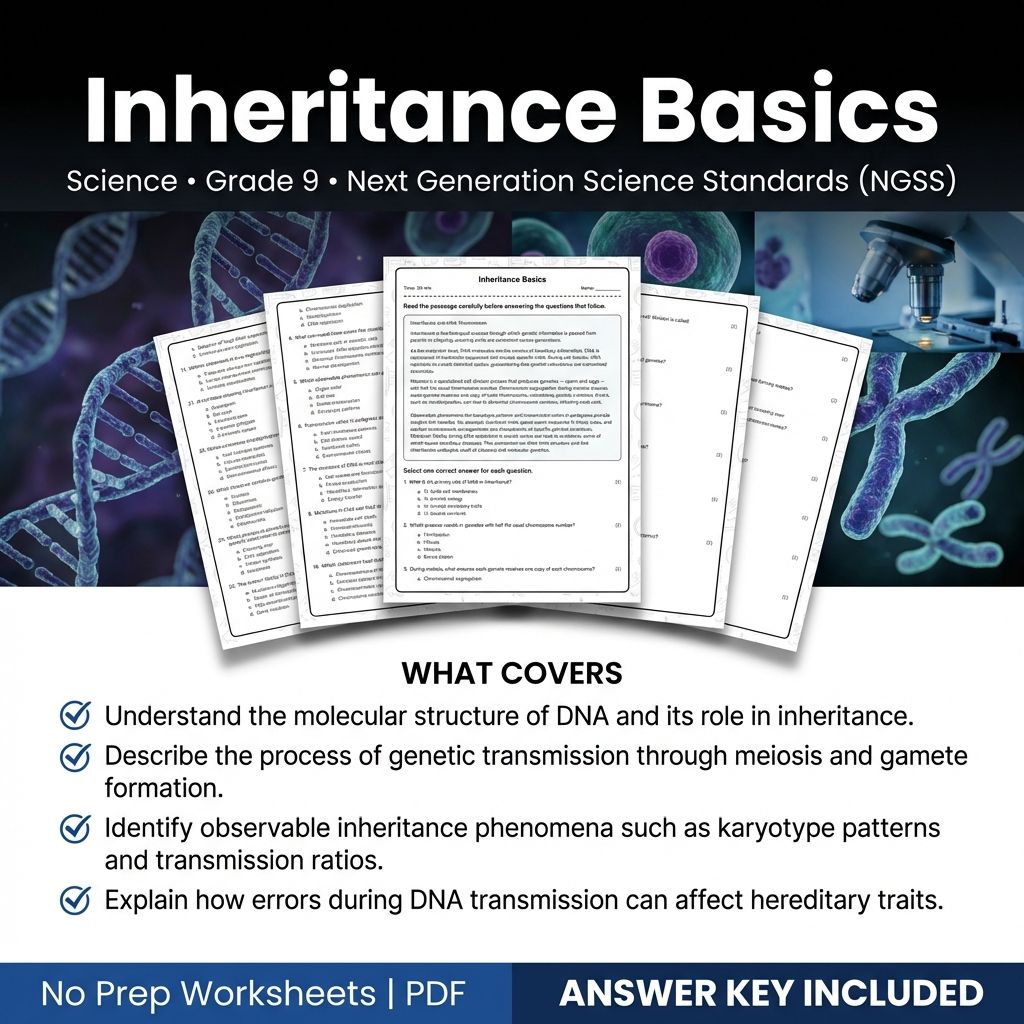 Grade 9 Science Worksheet Bundle | Physics, Biology, Earth & Energy Topics — included worksheet 16
