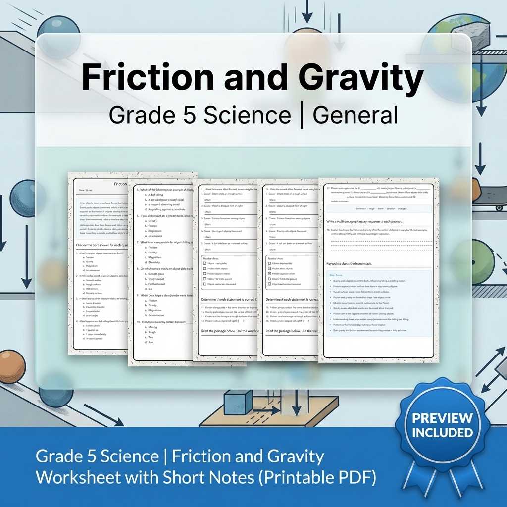 Grade 5 Science Lesson Bundle | Energy, Matter, Motion, and Electricity — included worksheet 3