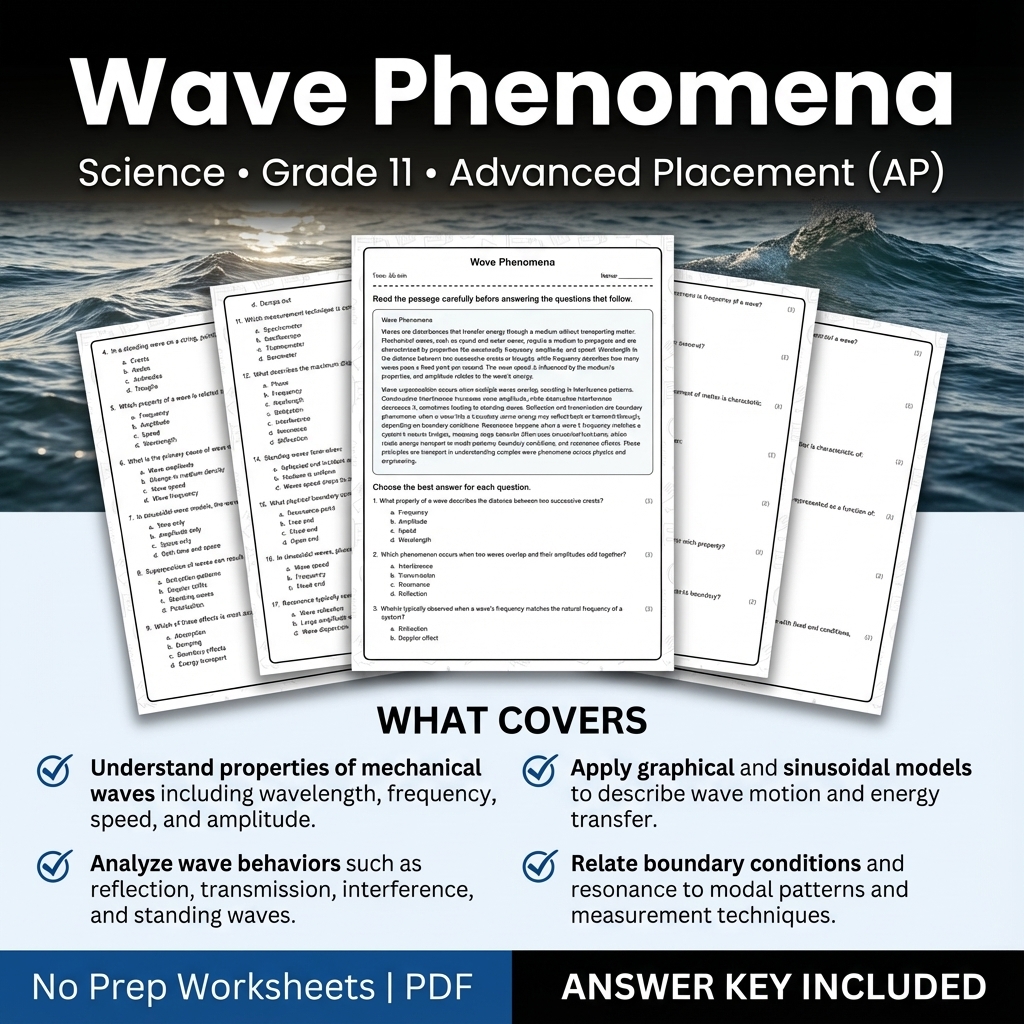 Grade 11 Science Worksheet Bundle | Earth's Systems, Chemistry & Physics — included worksheet 19