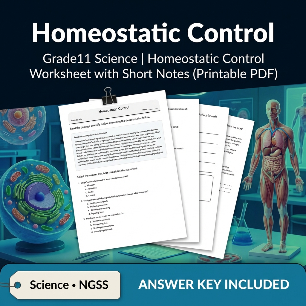Grade 11 Science NGSS Worksheet Bundle – Ecosystem, Genetics & Physics Topics — included worksheet 18