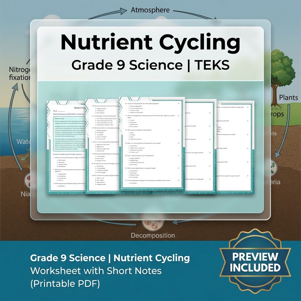 Grade 9 Science Worksheet Bundle: Cell Biology, Genetics & Ecology (Collection) — included worksheet 19