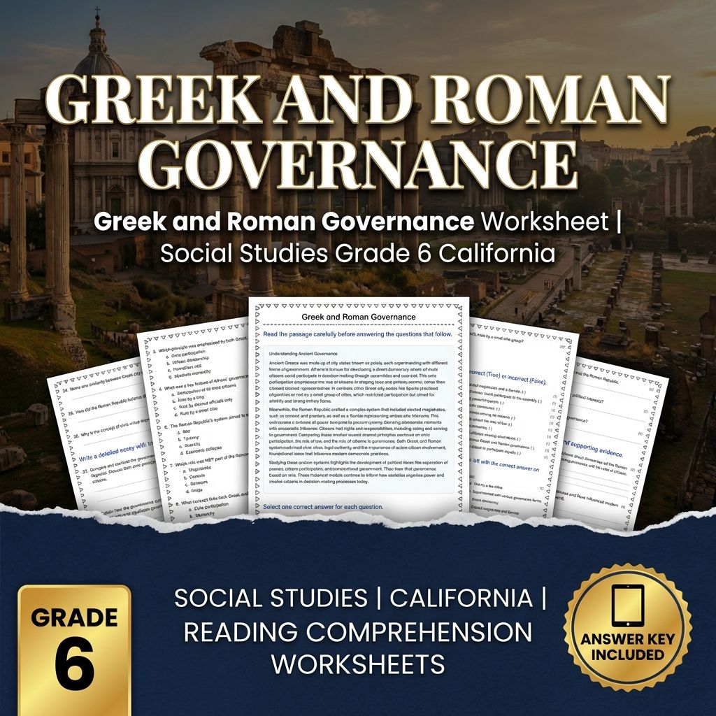Grade 6 Social Studies Worksheet Pack | Ancient Civilizations & Geography — included worksheet 9