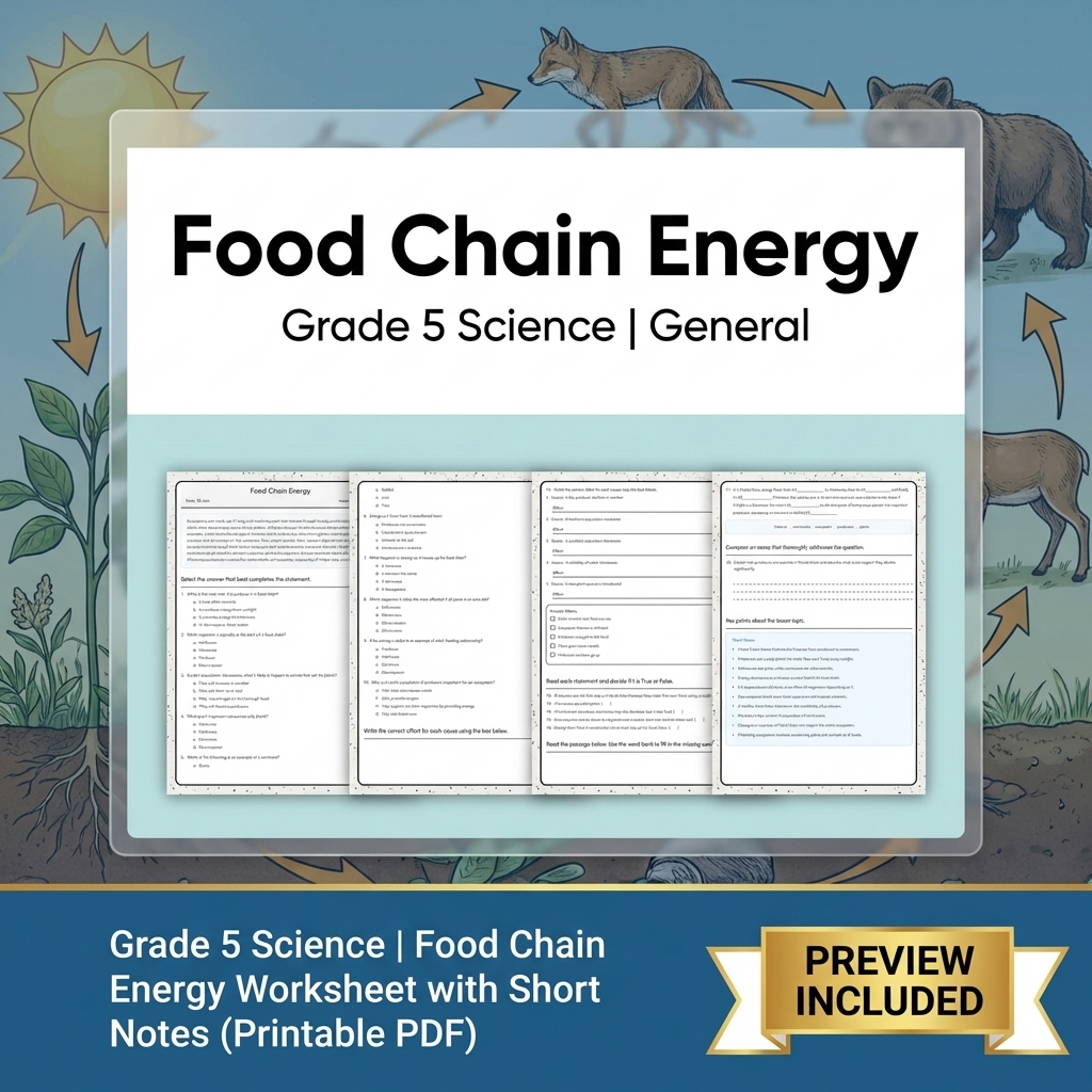 Grade 5 Science Lesson Group | Comprehensive Science Worksheets & Activities — included worksheet 2