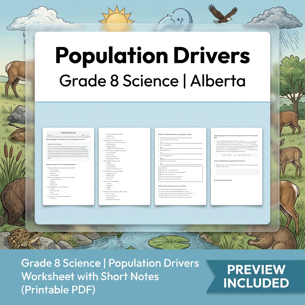 Grade 8 Science | Interactions & Ecosystems UNIT Worksheet Bundle  — included worksheet 6