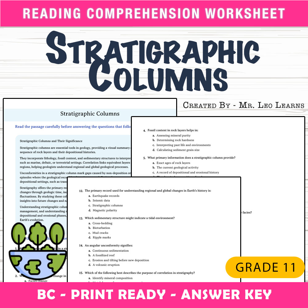 Grade 11 Science worksheet mcq paper worksheet — Grade 11 Science — Worksheet MCQ Paper for Mastering Stratigraphic Column…