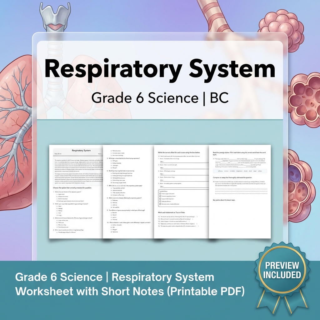 Grade 6 Science BC Ecosystems & Environmental Processes Worksheet Pack Full Year — included worksheet 16