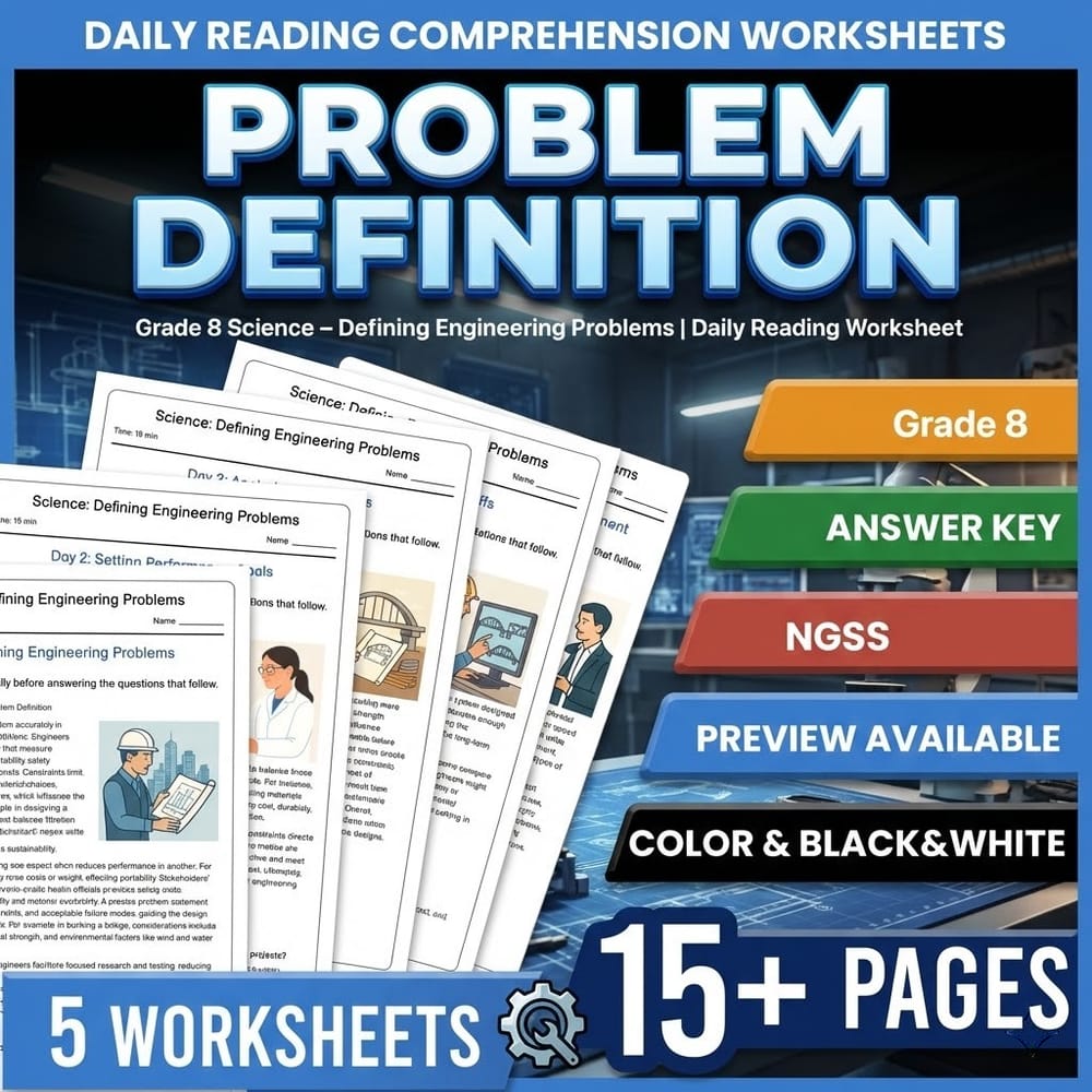 Grade 8 Science – Defining Engineering Problems | Daily Reading Worksheet