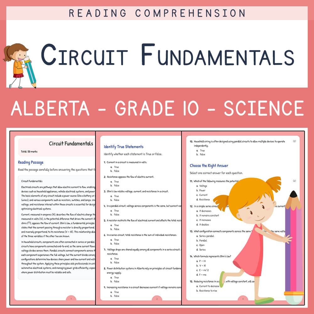 Grade 10 Science worksheet elena worksheet — Grade 10 Science | Circuit Fundamentals Worksheet | Alberta Standards — page 1