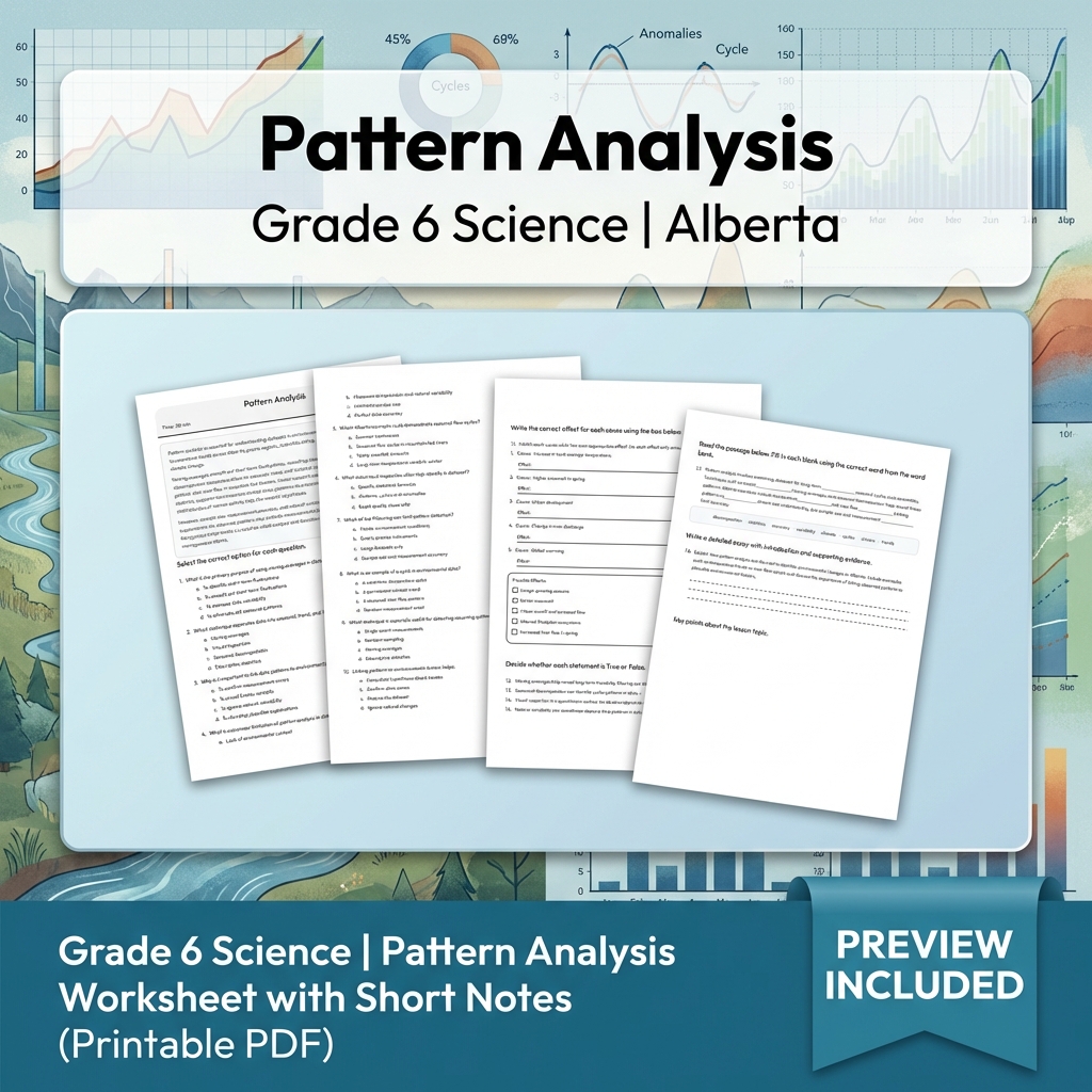 Grade 6 Science Alberta | 60-Worksheet Comprehensive Science Bundle  — included worksheet 31
