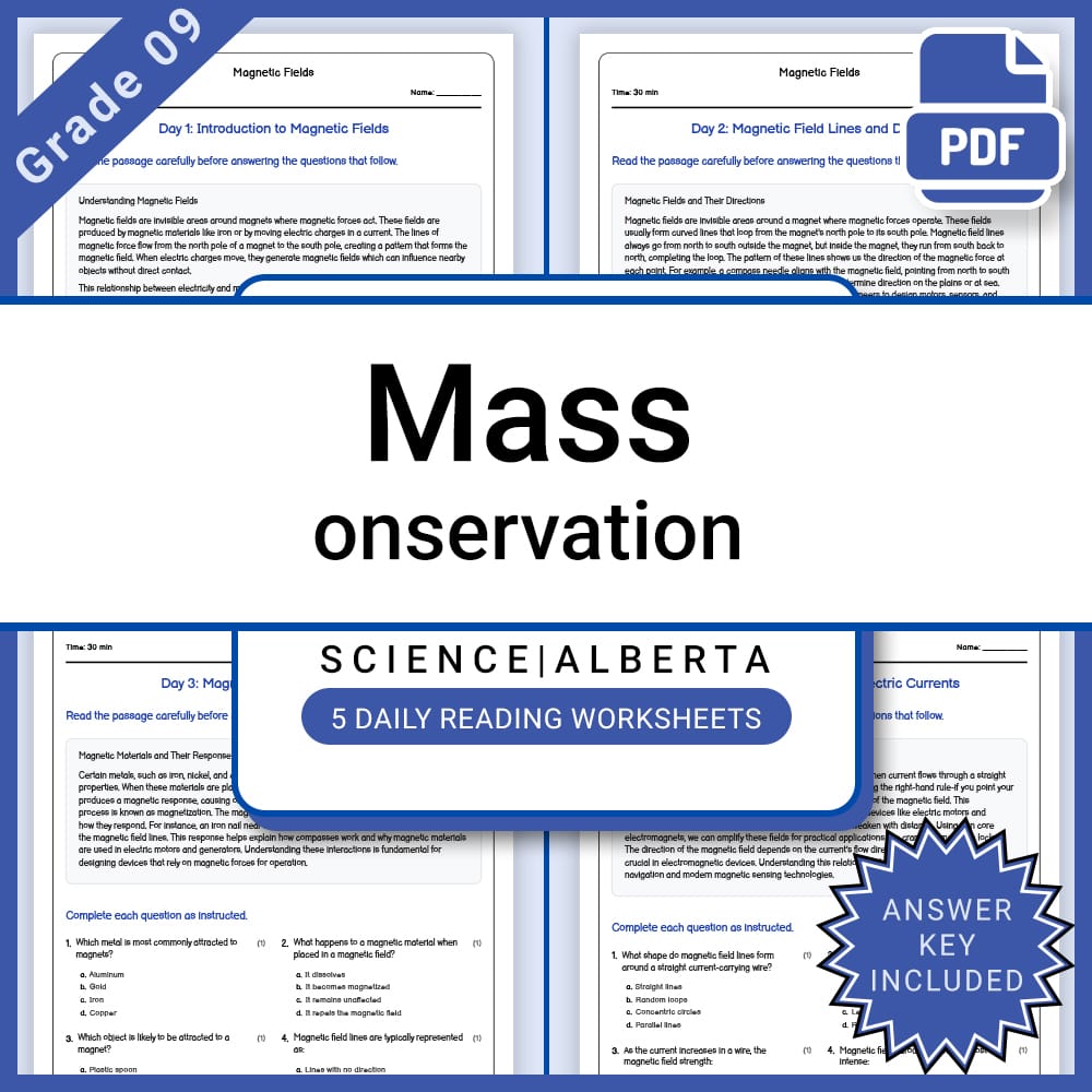 Grade 9 Science Lesson Bundle | Alberta Framework — included worksheet 5