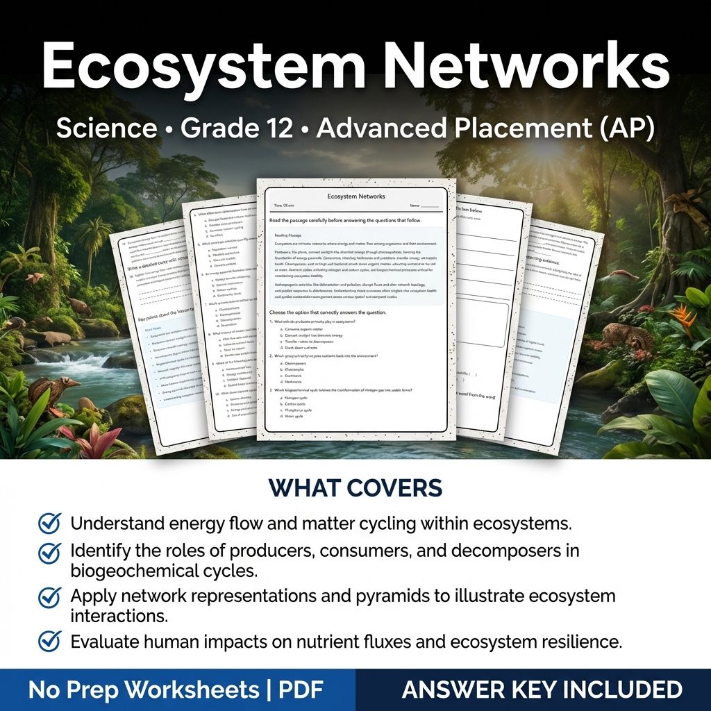Grade 12 Science Unit Worksheet Bundle – Cell Biology, Genetics & Ecology — included worksheet 4