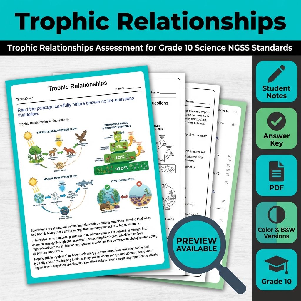 Grade 10 Science Ecosystems Assessment – NGSS Standards-Aligned Mini Bundle — included worksheet 3