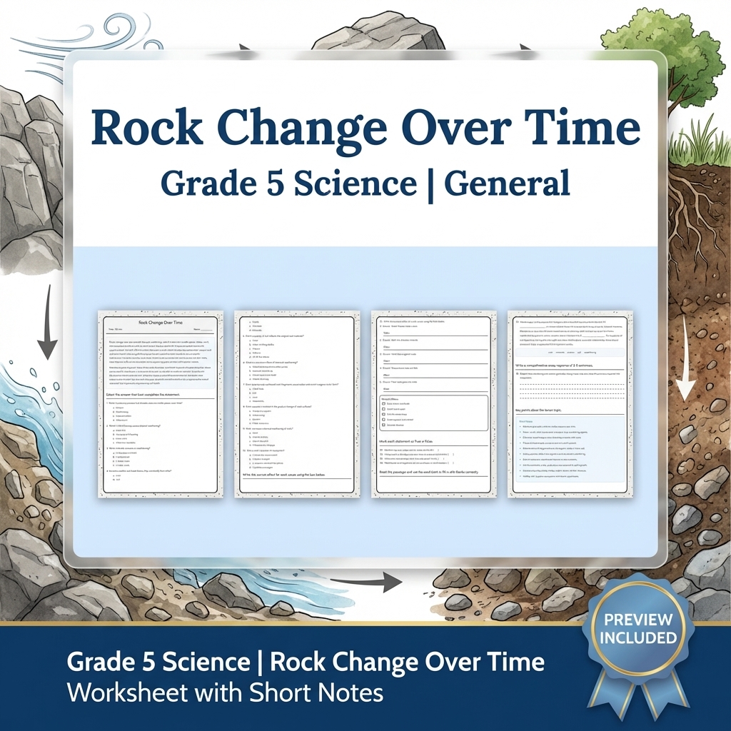 Grade 5 Science Lesson Group: Water Cycles, Seasons, and Earth Materials — included worksheet 2