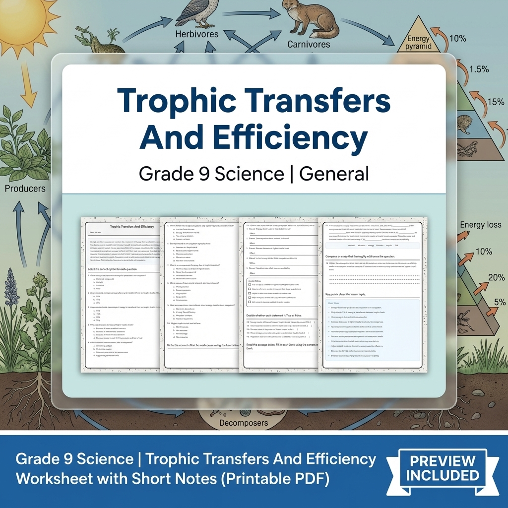 Grade 9 Science Data & Model Reasoning Full-Year Bundle: General Framework — included worksheet 10