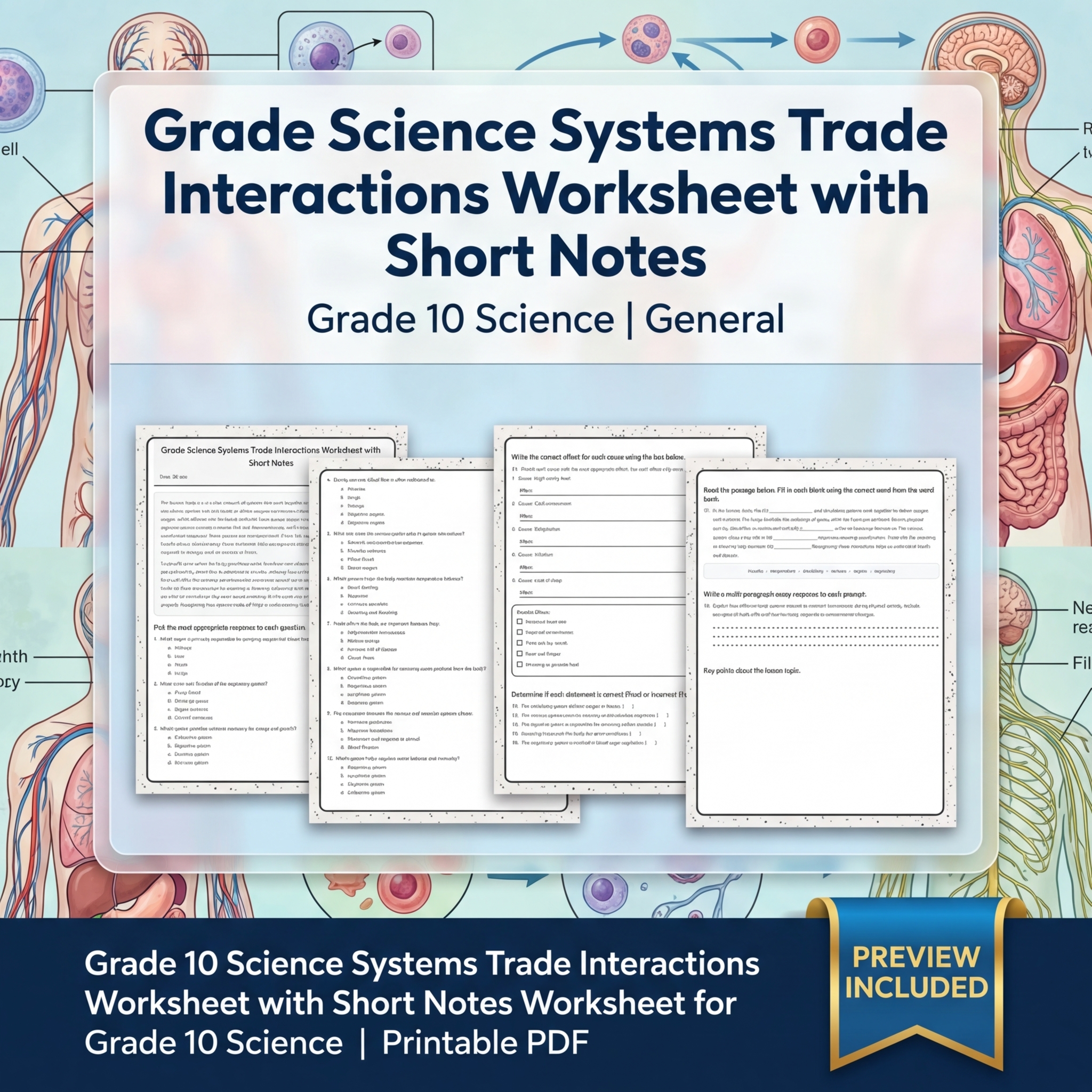 Grade 10 Science Modeling & Evidence Reasoning Full-Year Bundle | General — included worksheet 9