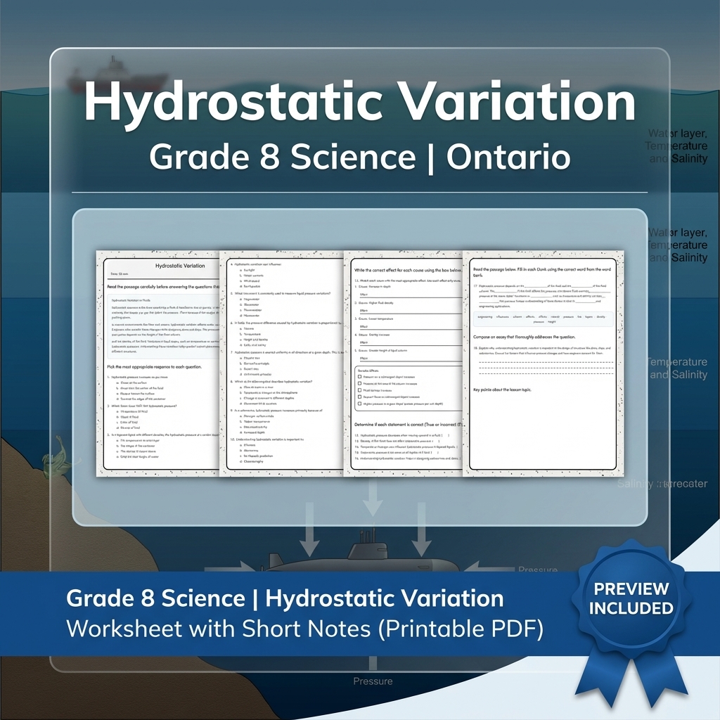Grade 8 Science Full Year Bundle | Water Systems & Hydrostatics Curriculum — included worksheet 16