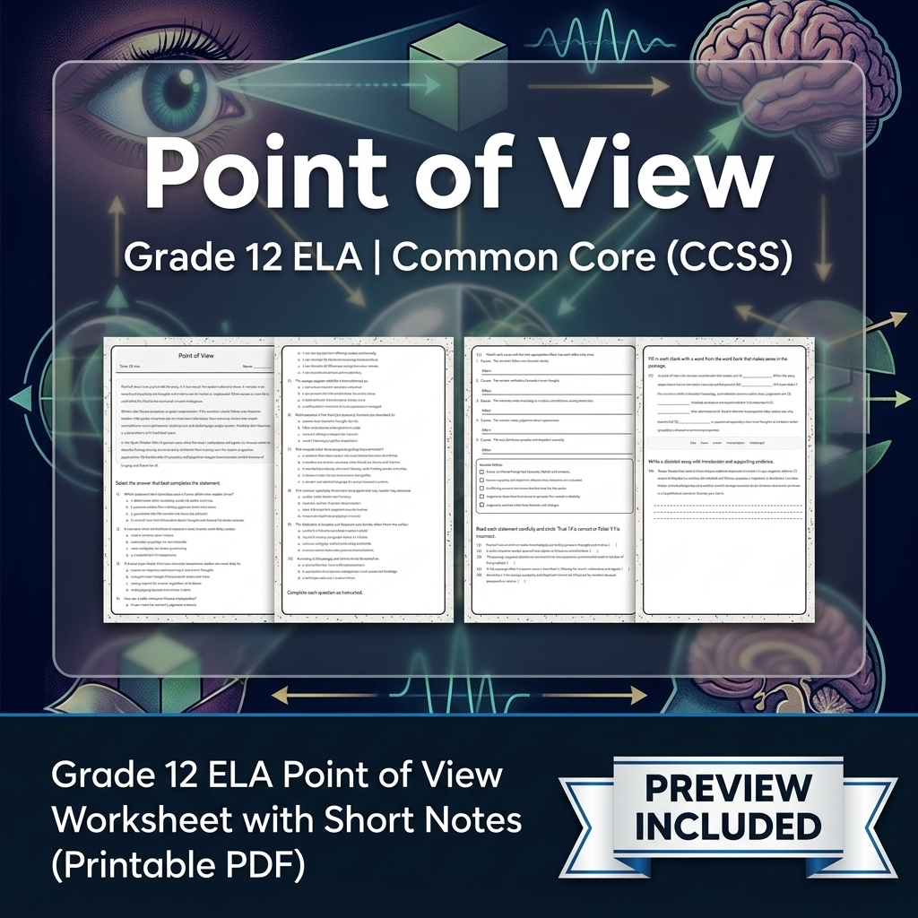 Grade 12 ELA Evidence-Based Reading & Writing Full-Year Bundle (CCSS) — included worksheet 19