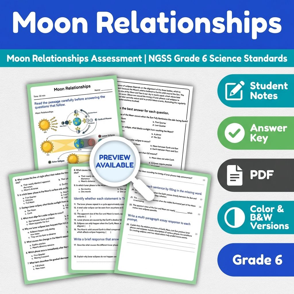 Grade 6 Science Full Year Bundle | NGSS Assessment Resources (Printable) — included worksheet 10
