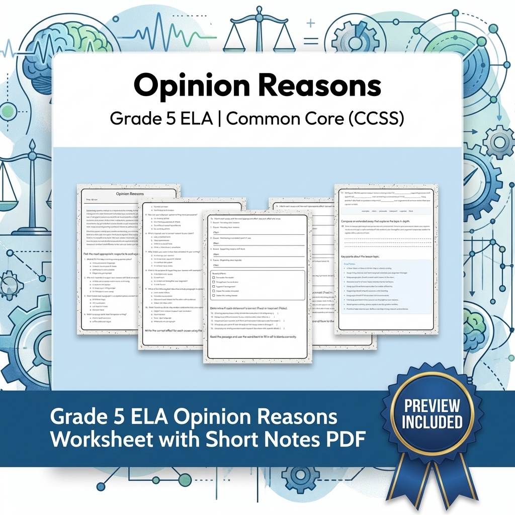 Grade 5 Text Evidence, Writing, and Language ELA Full-Year Bundle — included worksheet 13