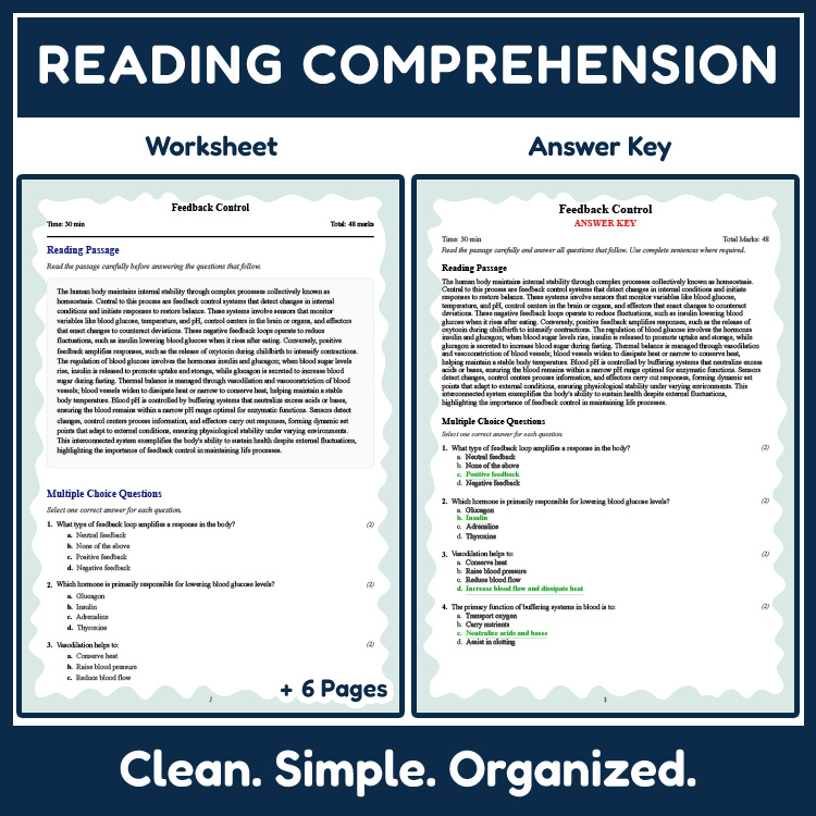 Grade 10 Science reading worksheets worksheet — 10th Grade Science | Feedback Control Reading Worksheet & Answer Key (PDF)…