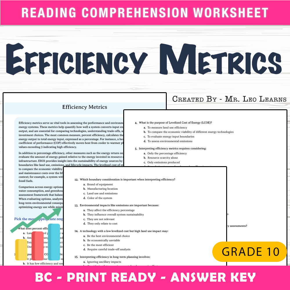 Grade 10 Science worksheet mcq paper worksheet — Grade 10 Science — Worksheet MCQ Paper for Mastering Efficiency Metrics —…
