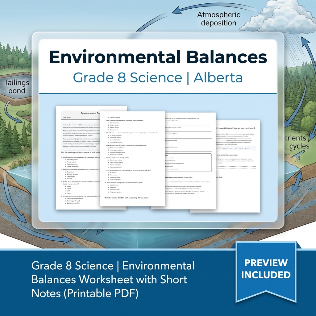 Grade 8 Science Unit | Matter & Chemical Change Worksheets Pack  — included worksheet 2