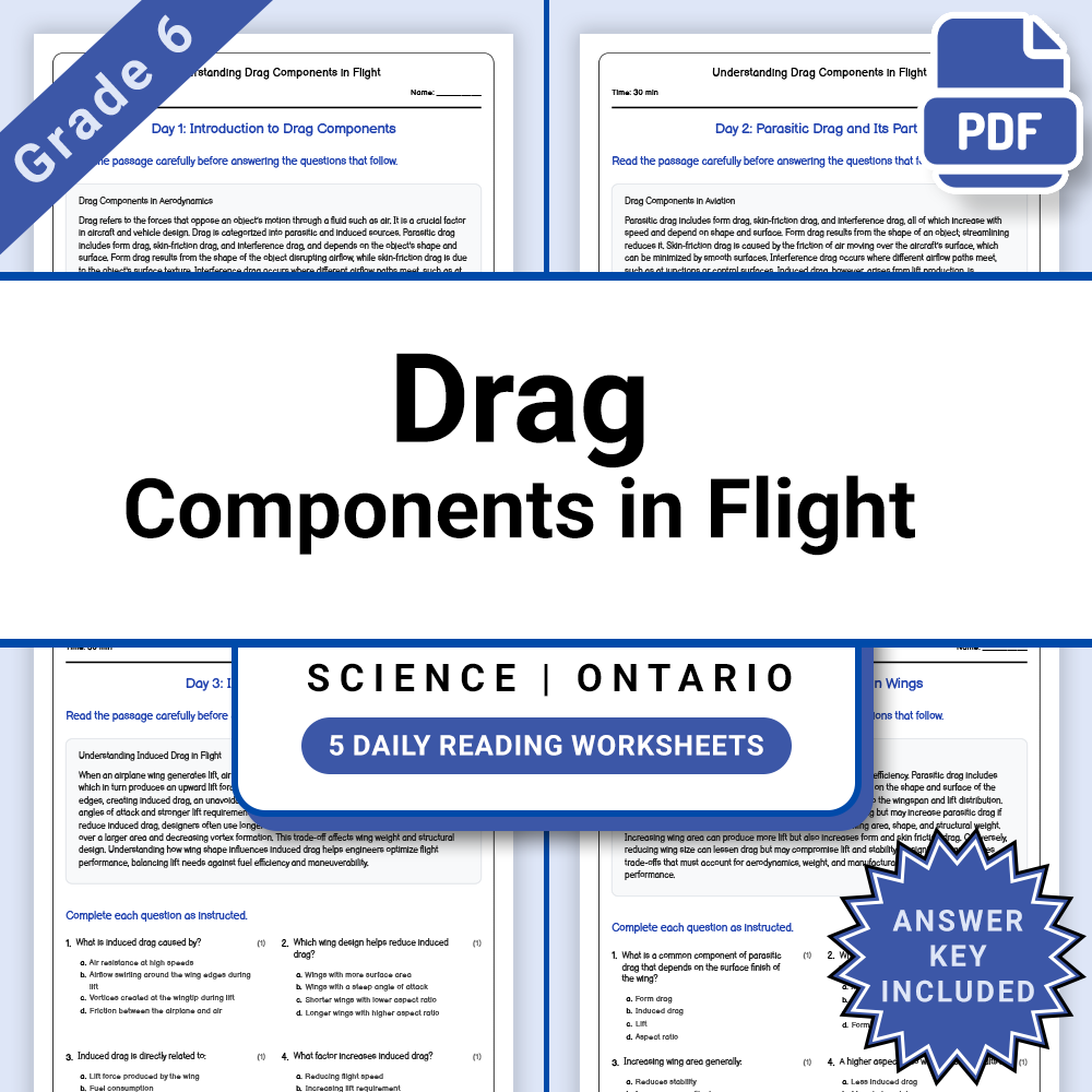 Grade 6 Science Flight Lesson Bundle | Ontario Framework — included worksheet 4