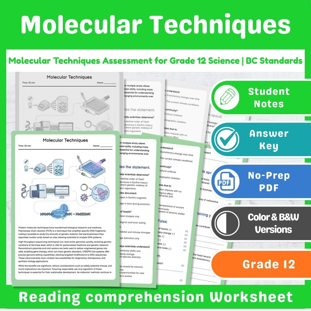 Grade 12 Science Mini Bundle – Genetics & Evolution Assessment Pack — included worksheet 5