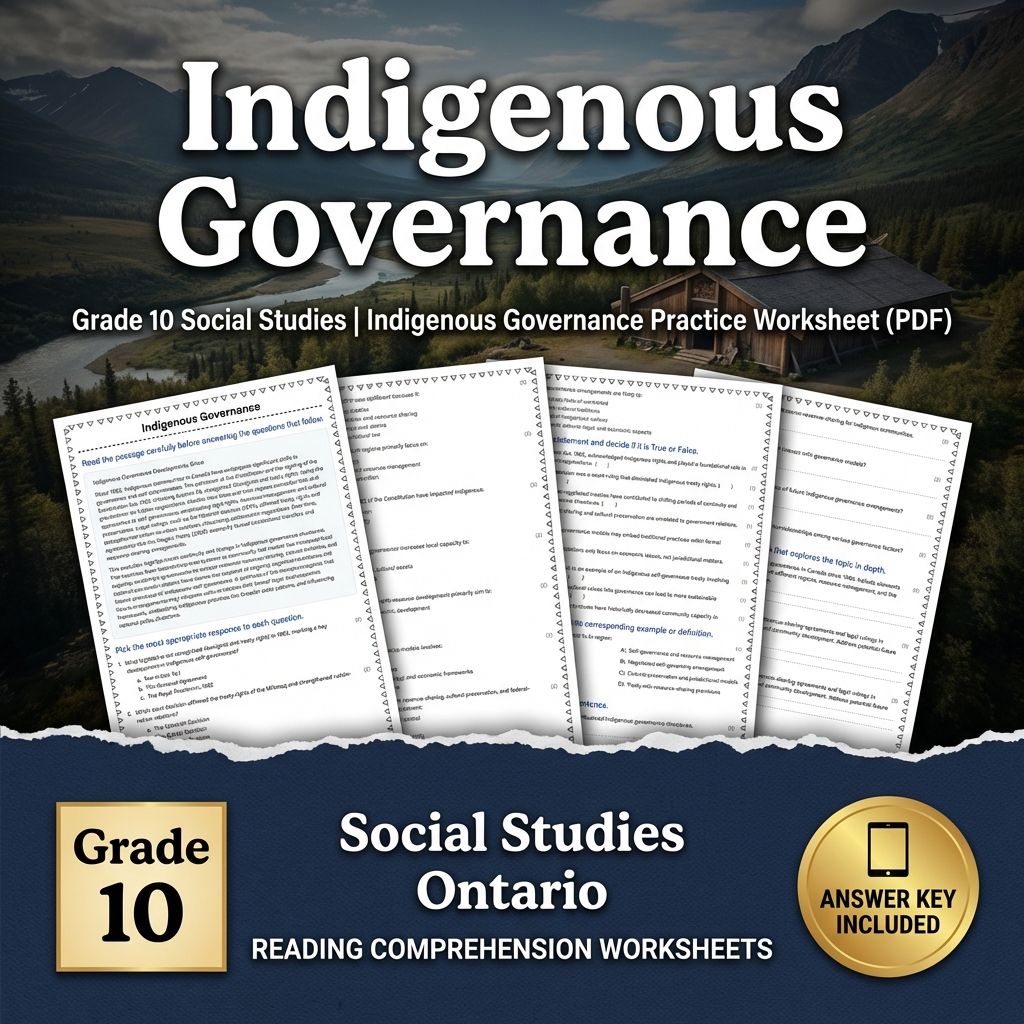 Grade 10 Social Studies | Indigenous Governance Practice Worksheet (PDF)