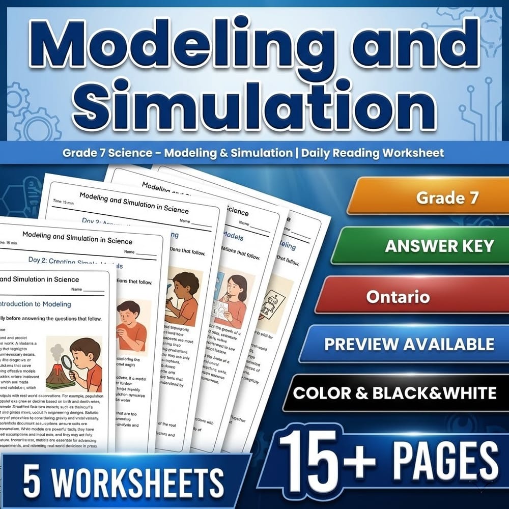 STEM Skills and Connections Grade 7 Science Daily Worksheets Bundle | Ontario — included worksheet 2