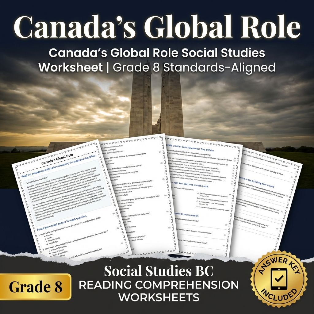 Grade 8 Social Studies | Wartime Pressures & Global Conflict Unit Bundle — included worksheet 5