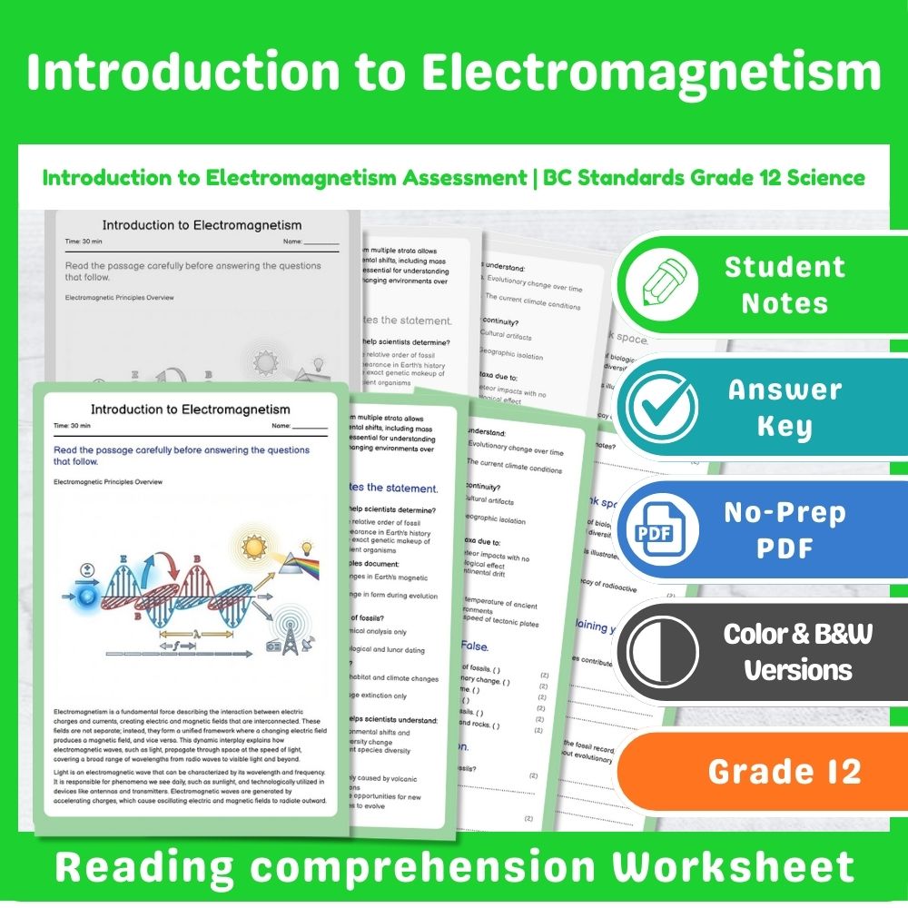 Grade 12 Science Wave & Quantum Assessment Mini Bundle – BC Standards — included worksheet 6