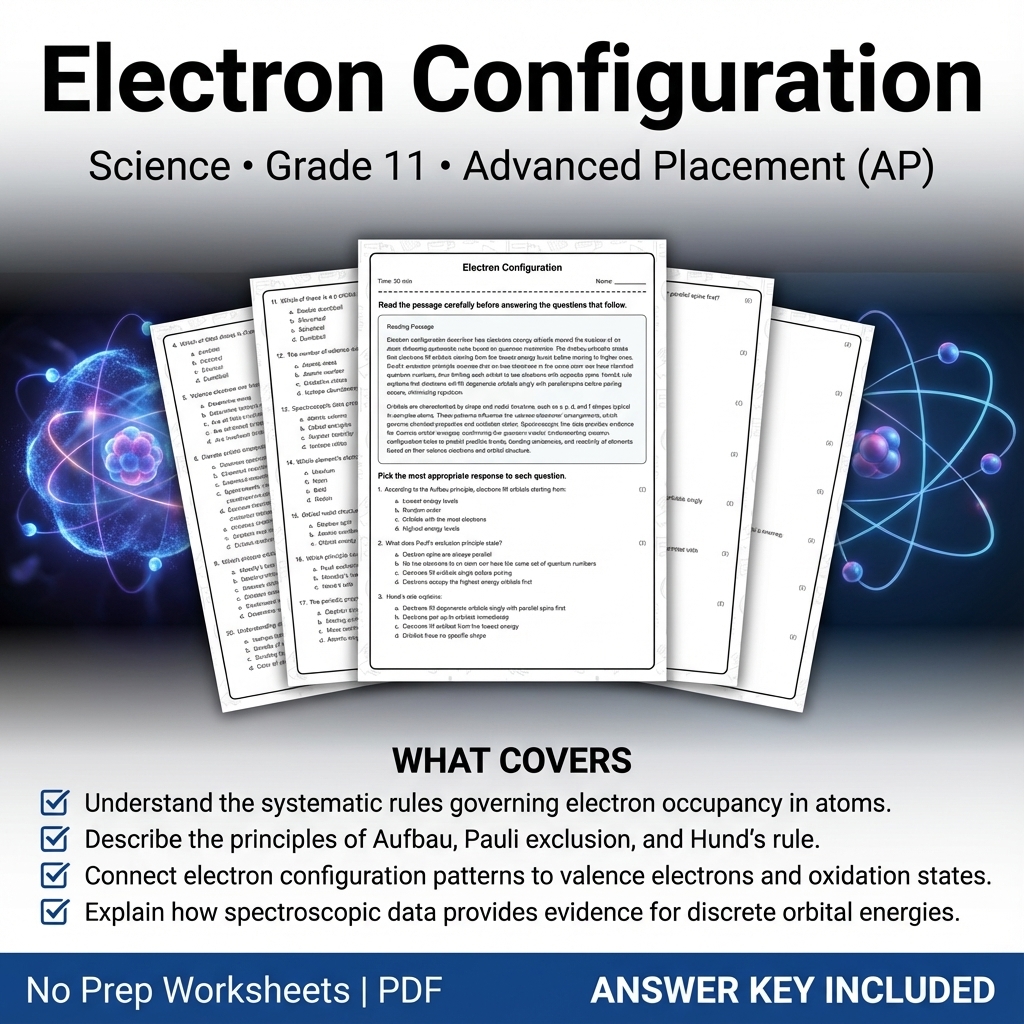 Grade 11 Science Worksheet Bundle | Earth's Systems, Chemistry & Physics — included worksheet 21